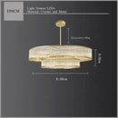Axyaa Golden Crystal LED Chandelier: Luxurious Round Pendant Light for Dinning & Living Room