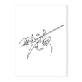 Axyaa Nordic Piano Music Notes Wall Art Poster - Black White Canvas Print