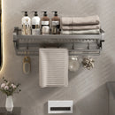 Axyaa Double Rod Towel Hanger with Mesh Basket for Bathroom Toiletries
