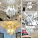 Axyaa Crystal LED Chandelier with Tassel Pendant and Aluminum Chain