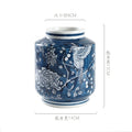 Axyaa Blue & White Porcelain Ceramic Vase - Chinese Retro Flower Pot & Arrangement Accessory