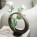 Moon Vase Flower Arrangement by Axyaa: Artificial Flowers & Decorative Vase Set for Aesthetic Room Decor