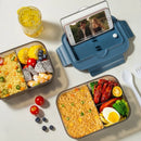 Axyaa Square Divided Bento Box with Tableware · Leakproof Container for Office Lunch & Outdoor Dining
