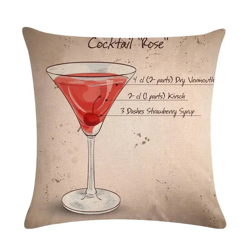 Martini Tequila Print Cushion Cover - Creative Home Decor by Axyaa