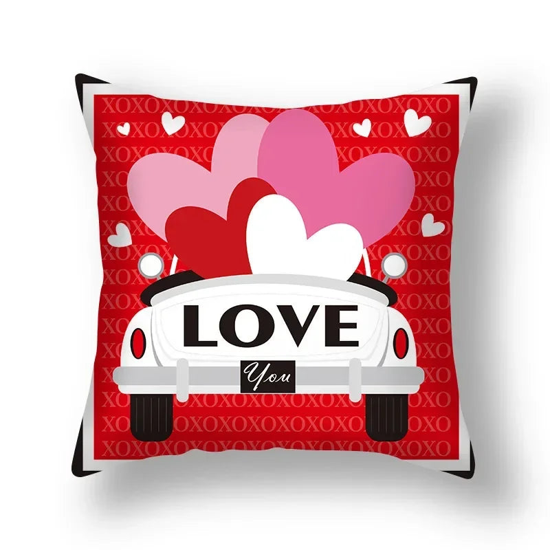 Axyaa Nordic Love Pillowcase 45x45cm - Home Decorative Throw Pillow Cover