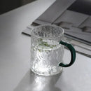 Axyaa Glacial Glass Coffee Cup with Handle - Heat Resistant Transparent Mug