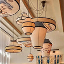 Axyaa Vintage Fabric Lantern Pendant Lamp for Villa Parlor Restaurant