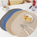 Axyaa Cream Oval Braided Placemats - Set of 6/10pcs, 35x50cm, Woven Table Mats