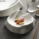 Axyaa White Mountain Shaped Ceramic Plate Set for Molecular Cuisine