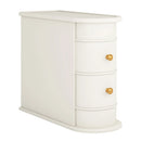 Axyaa Solid Wood Round End Table with Drawer, Narrow Nightstand & Side Table