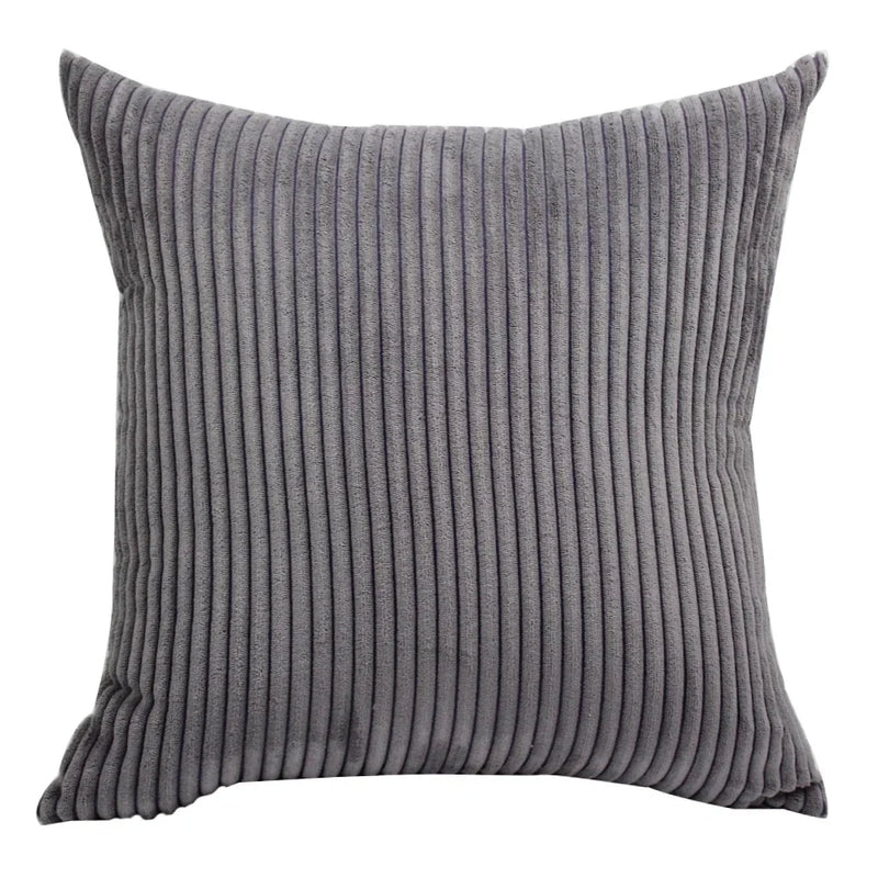 Axyaa Soft Corduroy Cushion Cover Striped Throw Pillow Case for Home Decor