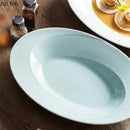 Axya 14" Oval Steak Plate Dinner Dish Tray Set for Home Restaurant Hotel