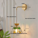 Axyaa Vintage Glass Wall Light with Adjustable LED and Pull Chain Switch