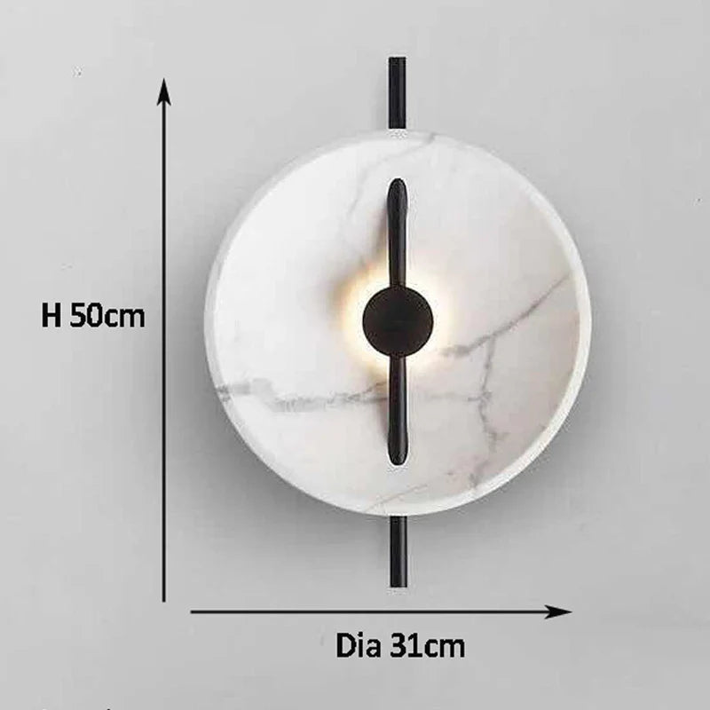 Axyaa Nordic Marble LED Wall Sconce: Elegant Living Room & Bedroom Décor