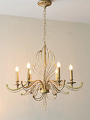 Axyaa Gold Metal Crystal Chandelier for Stylish Dining Room Lighting