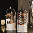 Axyaa Clear Rotating Birdcage Makeup Brush Holder with Lid