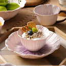 Axyaa Purple Floral Ceramic Plate Set Molecular Cuisine Tableware