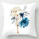 Axyaa Blue Geometric Marble Pillow Cover - Decorative Throw Cushion Case