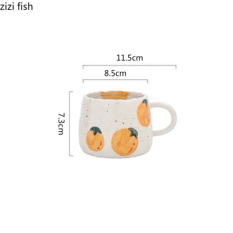 Axya Glazed Strawberry Doodle Kids Ceramic Coffee Cup