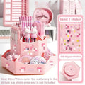 Axyaa Rotating Storage Box: Large Capacity Desktop Organizer for Stationery and Cosmetics