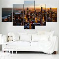 Axyaa Cityscape Chicago Downtown Canvas Wall Art Home Decor Painting Set
