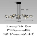 Golden Glass Balls Pendant Chandelier for French Bedroom Living Room by Axyaa