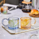 Axyaa Ins Style Big Ears Cup, Round Niche Glasses, Sunflower Coffee Mug