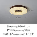Axyaa Modern Walnut Crystal LED Ceiling Chandelier for Home Decor Lighting