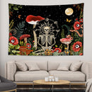 Axyaa Mushroom Skull Psychedelic Tapestry Sunshine Hippie Flowers Wall Tapestry