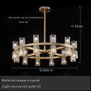 Axyaa Luxury Gold Chandeliers for Living Room in America with Glass Crystals and LED Lighting