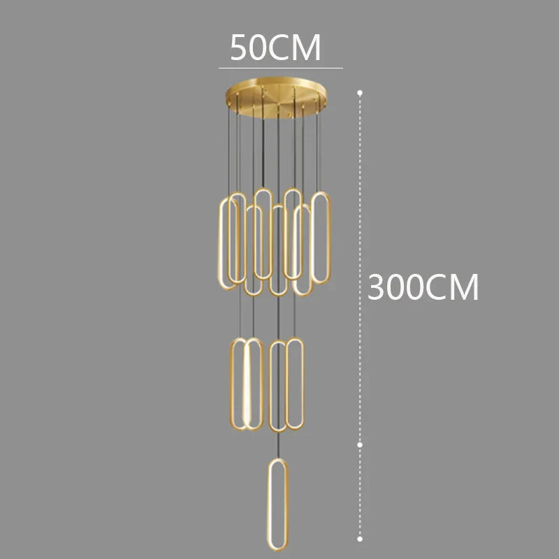 Axyaa Staircase Chandeliers: Modern LED Pendant Light Lamps for Living Room
