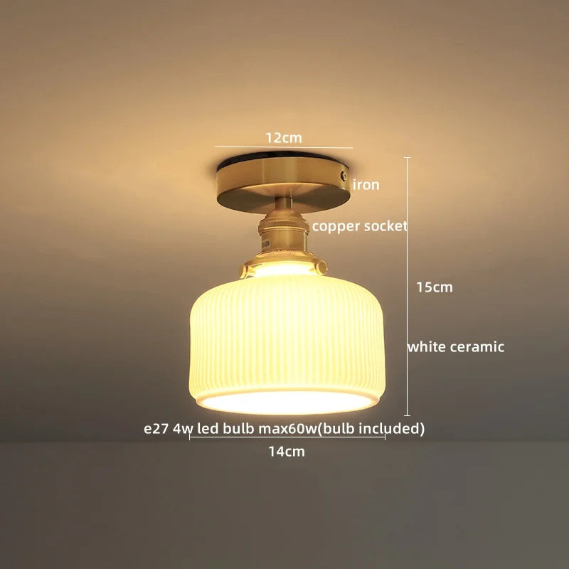 Axyaa LED Ceiling Light: Modern Style, Copper Ceramic, Indoor Home Lighting