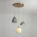 Axyaa Ceramic LED Pendant Lights: Modern Nordic Copper Hanging Lamp for Indoor Lighting