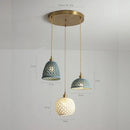 Axyaa Bule Ceramic LED Pendant Lamp Modern Nordic Hanging Light for Bedroom & Restaurant