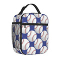 Axyaa Insulated Baseball Lunch Bag with Red Stitching, Portable Thermal Cooler