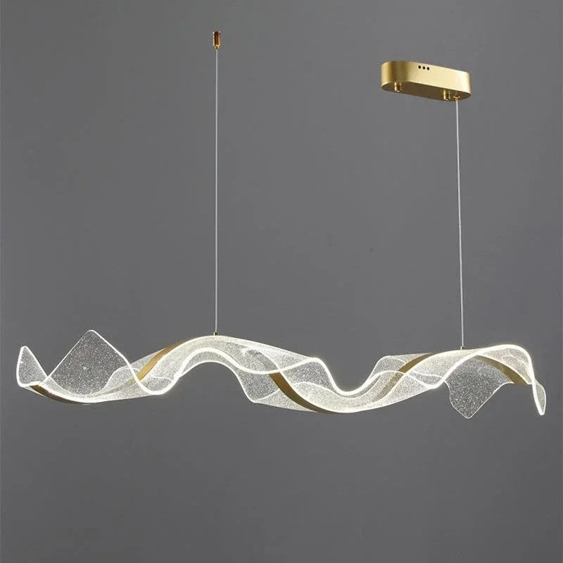 Axyaa Wave LED Pendant Lamp - Elegant Acrylic Designer Chandelier