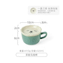 Axyaa Cartoon Animal Ceramic Coffee Cup with Lid - Kids Gift Mug Set