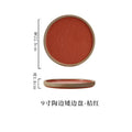 Axyaa Coarse Pottery Vertical Edge Ceramic Pasta Plate, Solid Color Round Dish