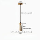Axyaa Terrazzo Wood LED Pendant Light Glass Ball Hanging Lamp