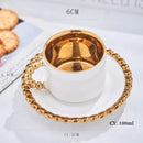 Axya Turkish Ceramic Coffee Set with Gold Inlay - Luxury Tea & Espresso Cups