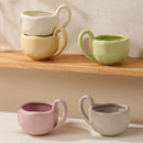 Axyaa Matte Ceramic Breakfast Cup with Large Handle - Nordic Creative Design