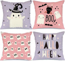 Halloween Ghost Pillowcase Set for Home Sofa, Pink Purple 45x45 - Axyaa Brand