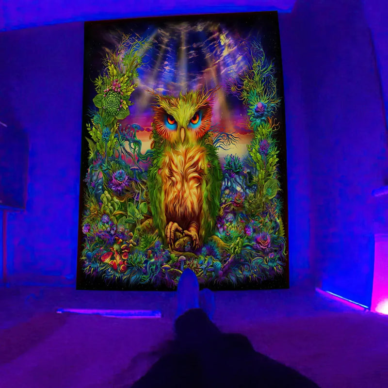Axyaa Black Light Tapestry for UV Reactive Psychedelic Vibe