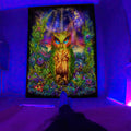 Axyaa Black Light Tapestry for UV Reactive Psychedelic Vibe