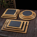 Axyaa Cheese Slate Flat Plate | Stone Arrangement Plate for Japanese & Korean Cuisine