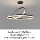 Axyaa Nordic LED Black Chandelier: Modern Pendant Lamp for Living Room, Bedroom, Kitchen