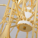Axyaa Gold Trumpet Pendant Chandeliers - Modern Retro Horn Floor Light