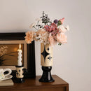 Axyaa Ceramic Vase Handlebar Candle Holder Flower Arrangement Accessories