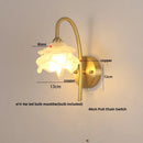 Axyaa LED Glass Wall Sconce with Pull Chain Switch for Modern Luxury Bedroom Lighting