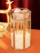 Axyaa Glass Makeup Brush Holder & Organizer: Cosmetic Desk Container for Lipstick, Eyebrow Pencil